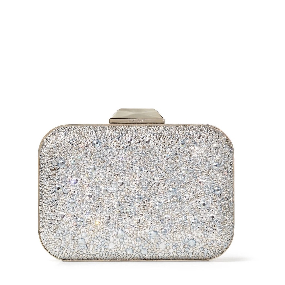 Like new Jimmy Choo Cloud crystal-embellished clutch XL